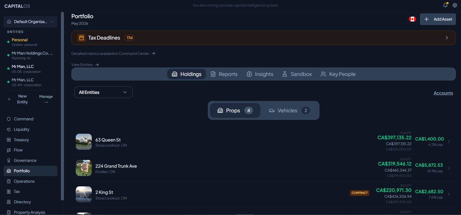 CapitalOS product screen 5